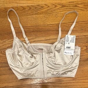 H&M Cream Satin Bra with Zipper